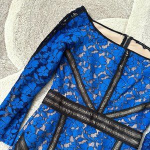 Endless Rose Bright/Vibrant Blue Lace Fitted Dress Mendocino